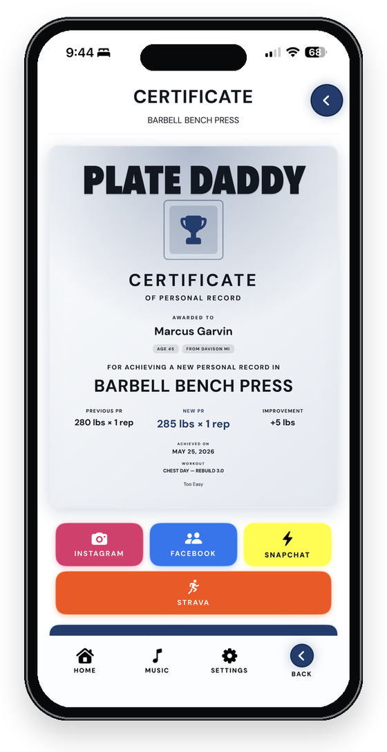 Shareable PR certificate with social buttons