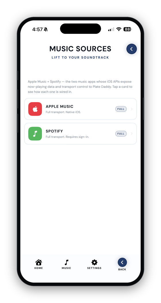 Apple Music and Spotify sources