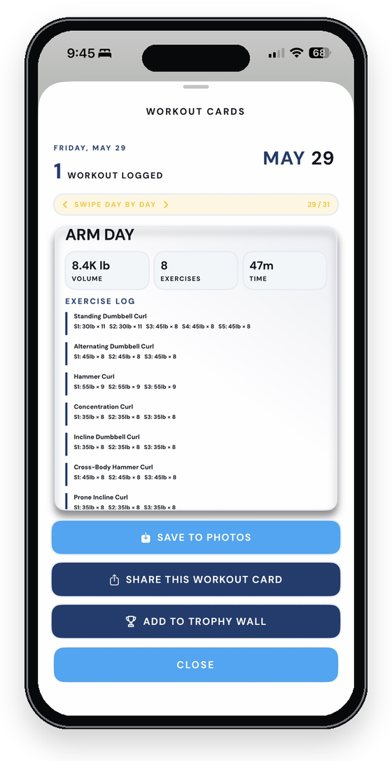 Workout card