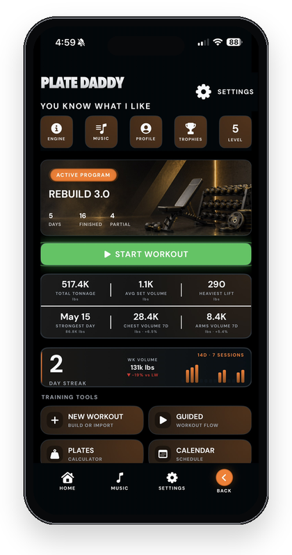 Plate theme home screen