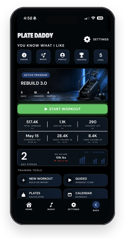 Plate theme home screen