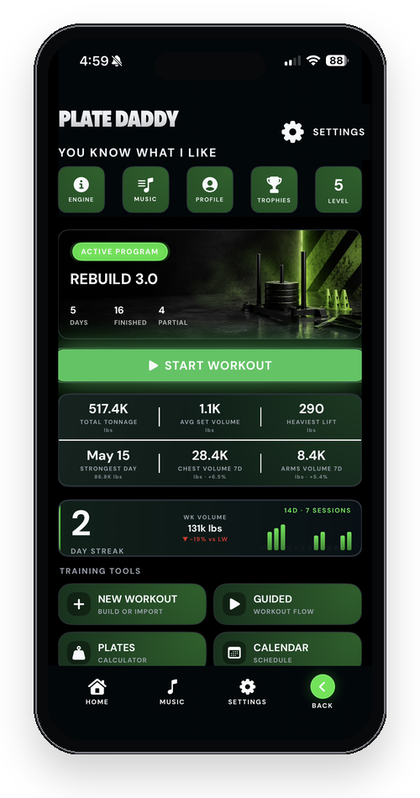 Plate theme home screen