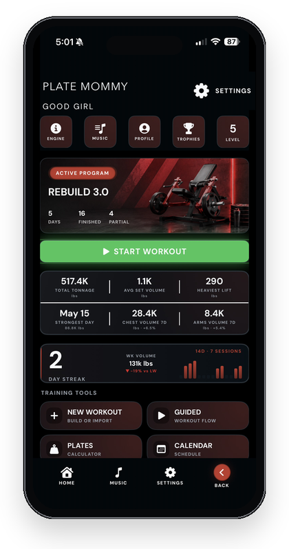 Plate theme home screen