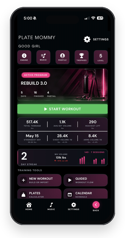 Plate theme home screen