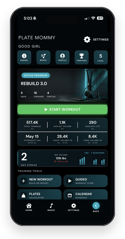 Plate theme home screen